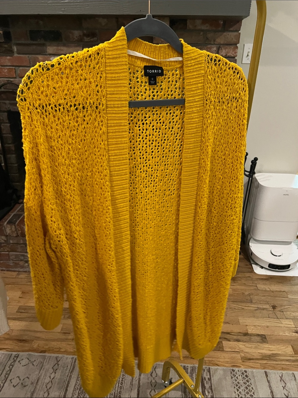 torrid Golden Yellow Open Knit Cardigan